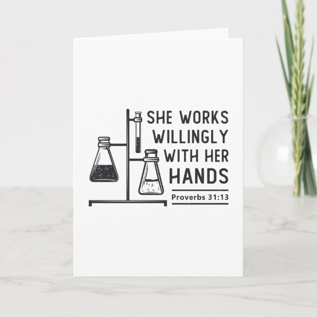 Cartão Lab Tech Ela Trabalha Com Vontade Em Técnicas Labo (Frente)