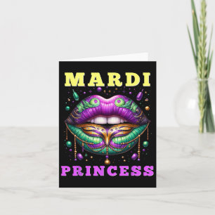 Cartão Lábios Mardi Gras Princesa Mardi Gras 2025 Mulhere