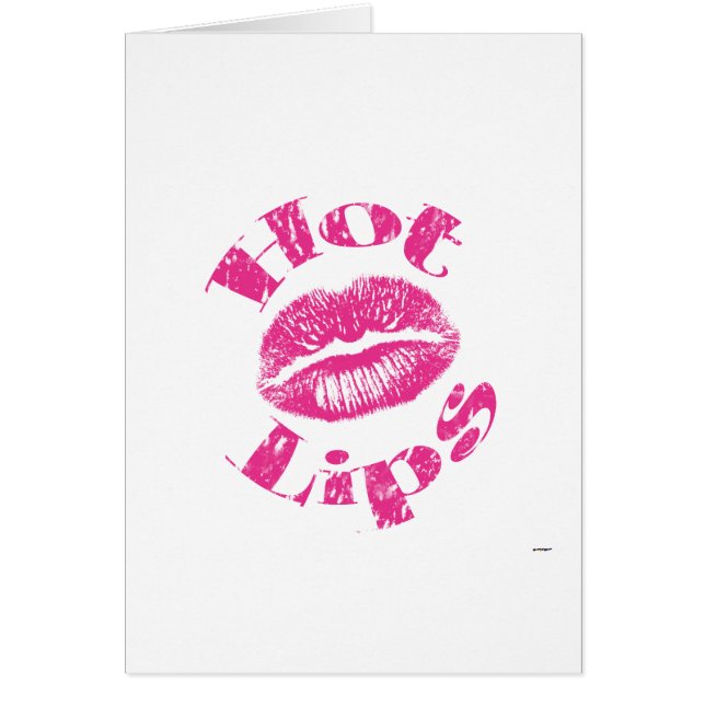 Cartão Lábios quentes! Lábios rosa (Frente)