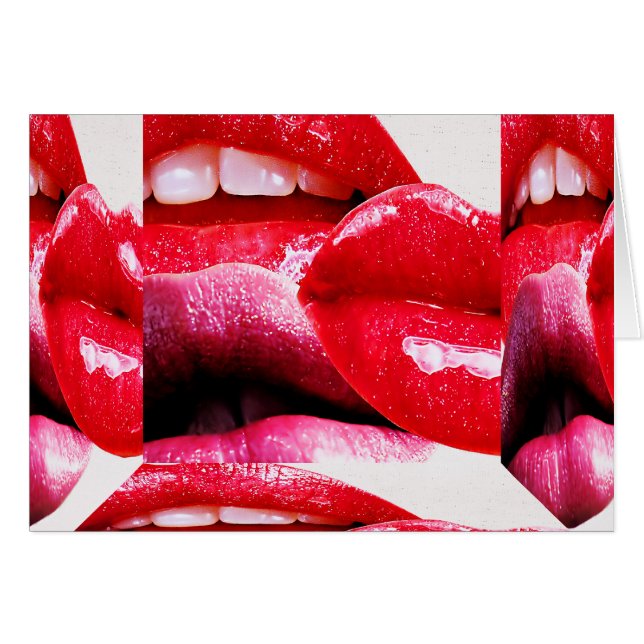 Cartão Lábios Red Hot Lipstick (Frente Horizontal)