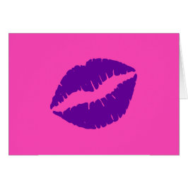 Cartão Lábios rosa e roxo