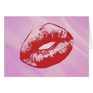 Cartão Lábios vermelhos