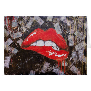 Cartão Lábios vermelhos