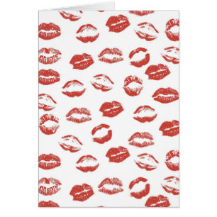 Cartão Lábios vermelhos