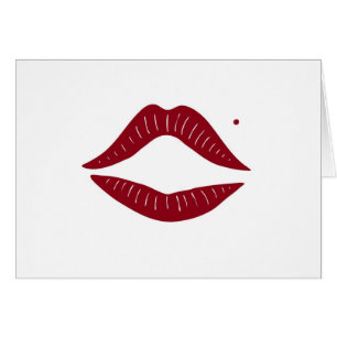 Cartão Lábios vermelhos