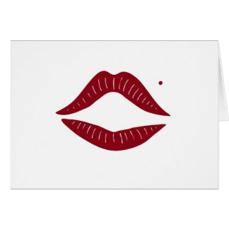 Cartão Lábios vermelhos