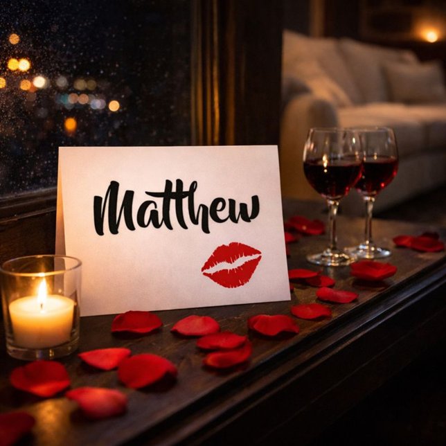 Cartão Lábios Vermelhos Sedutores para o Seu Amor (Criador carregado)