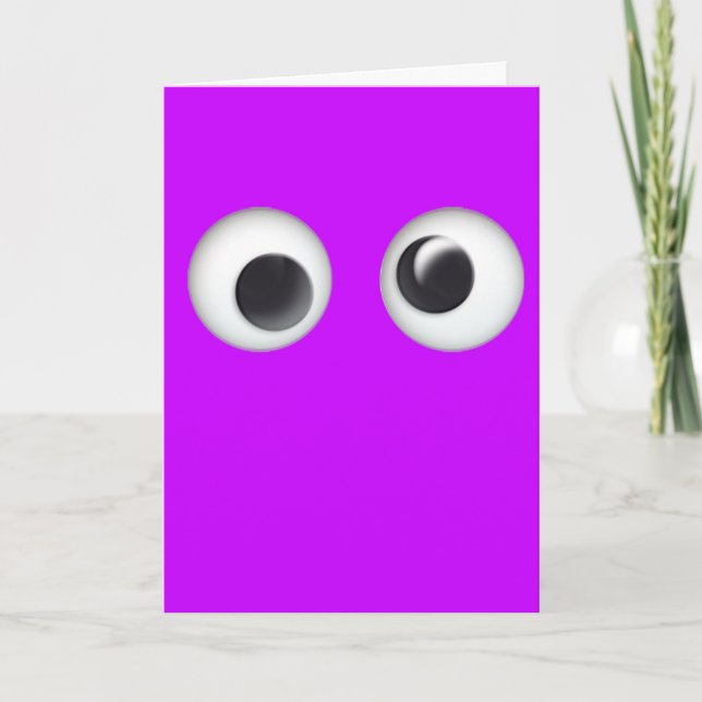Cartão Labirinto de Halloween de Olhos Googly Roxos Diver (Frente)
