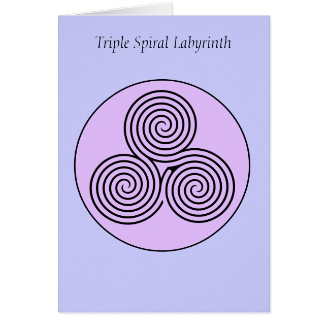 Cartão Labirinto espiral triplo (Frente)