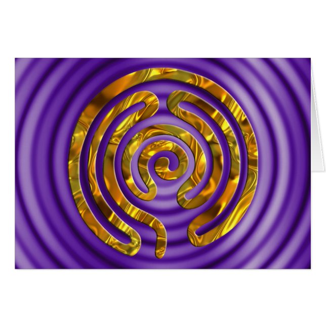 Cartão Labirinto GOLD | ondulações violeta (Frente Horizontal)