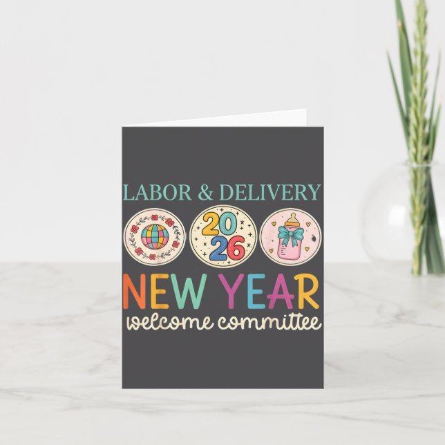 Cartão Labor &amp; Delivery 2026 New Year Welcome Committ (Frente)