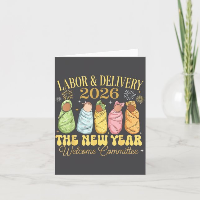 Cartão Labor And Delivery 2026 New Year Welcome Committee (Frente)