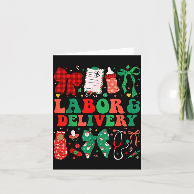 Cartão Labor And Delivery Nurse Christmas L&amp;d Nursing (Frente)