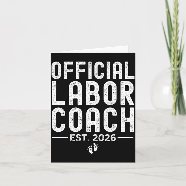 Cartão Labor Coach Est 2026 Expecting New Mom Dad Baby Sh (Frente)
