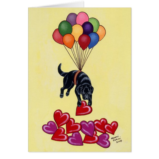 Cartão Laboratório e corações pretos (Frente)