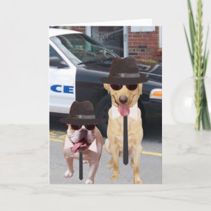 Cartão Laboratório Engraçado Personalizável e Cão Touro