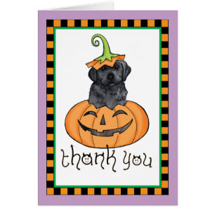 Cartão Laboratório Preto De Halloween Obrigado