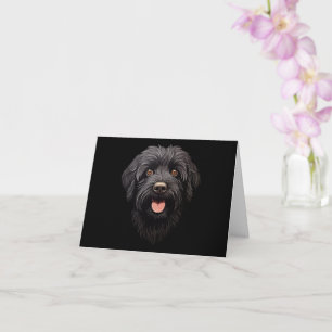 Cartão Labradoodle Black Dog