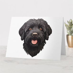 Cartão Labradoodle Black Dog