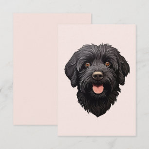 Cartão Labradoodle Black Dog