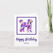 Labradoodle Dog Silhoule Purple PY&B Birthday