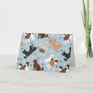 Cartão Labradoodle / Ossos e patas de Goldendoodle