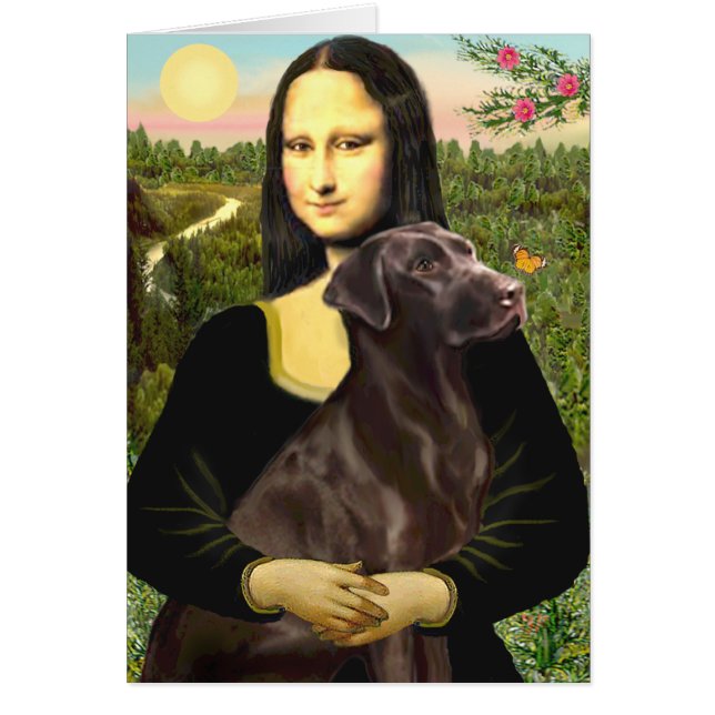 Cartão Labrador (chocolate) - Mona Lisa (Frente)