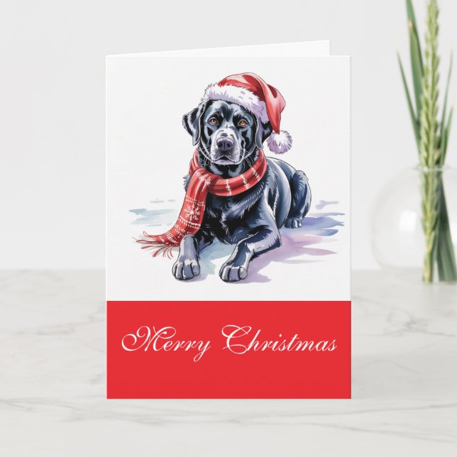 Cartão Labrador Christmas Greeting Card (Frente)