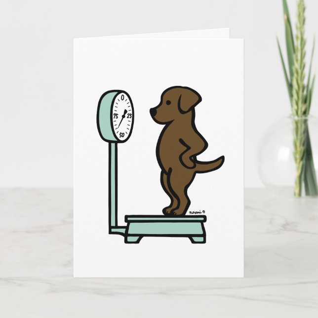 Cartão Labrador de Chocolate na Escala (Frente)