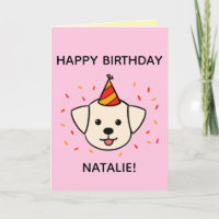 Labrador Dog | Orange & Red Birthday Dobrado