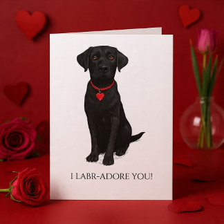 Cartão  Labrador Dog With Love Heart Adore You