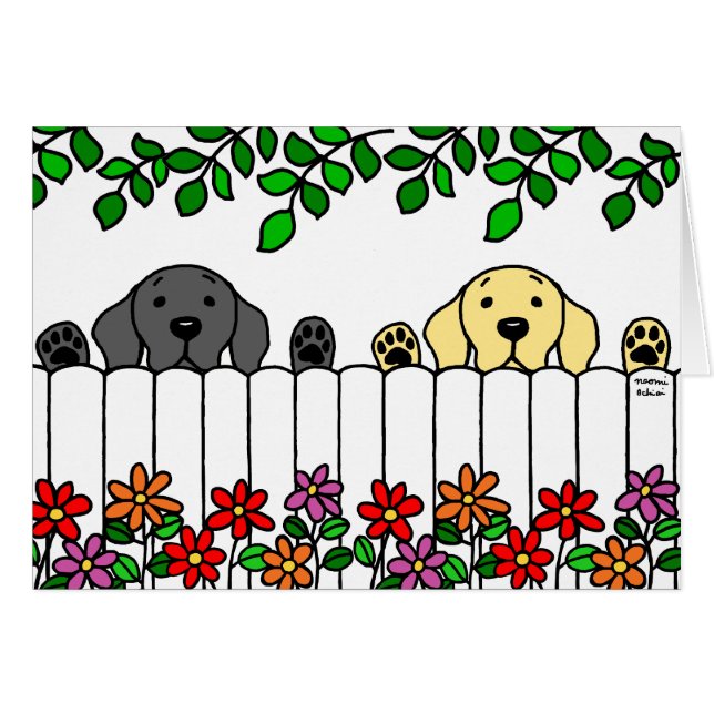 Cartão Labrador Duo Te Assistindo (Frente Horizontal)