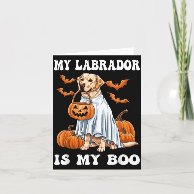 Cartão Labrador É Boo Labrador Cachorro Fantasma Hallowee (Frente)
