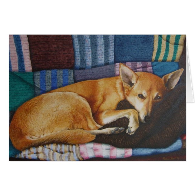 Cartão labrador, german shepherd de cor castanha (Frente Horizontal)