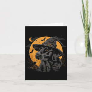 Cartão Labrador Halloween Engraçado Cachorro Preto Fofo L