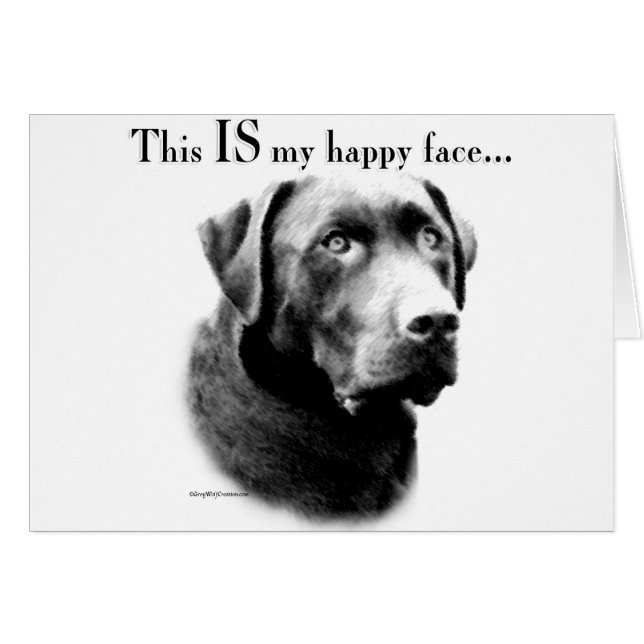 Cartão Labrador Happy Face (Frente Horizontal)