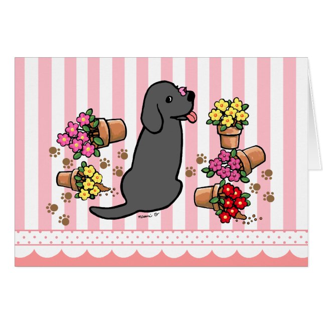 Cartão Labrador Preto Misquiário (Frente Horizontal)