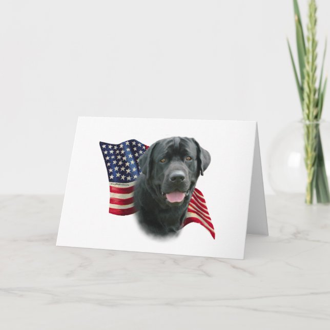 Cartão Labrador Retriever (blk) Flag (Frente)