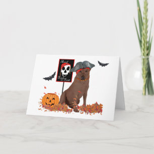 Cartão Labrador Retriever Chocolate de Halloween