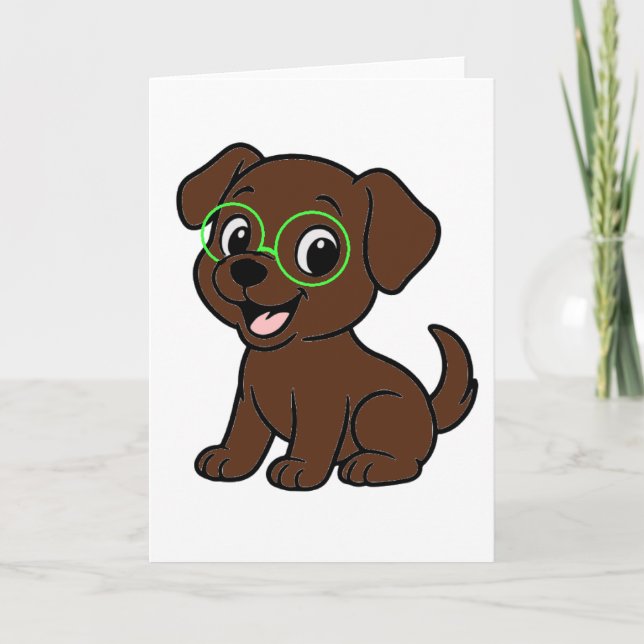 Cartão Labrador Retriever Chocolate Lab Cartoon (Frente)