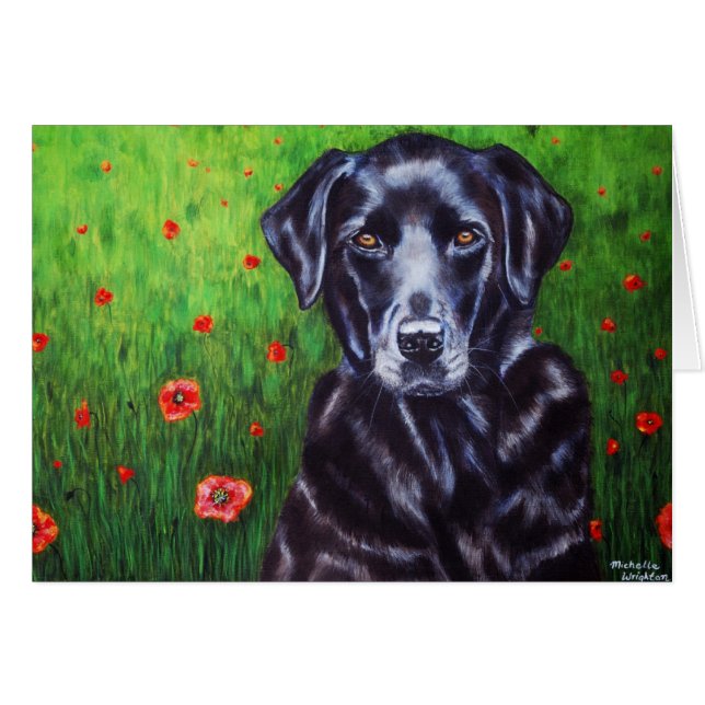 Cartão Labrador Retriever Dog Art - Poppy (Frente Horizontal)