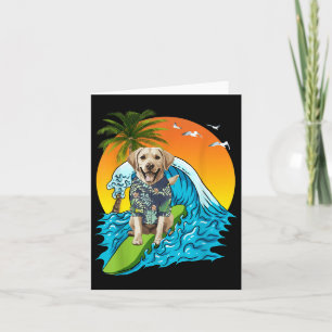 Cartão Labrador Retriever Dog Surfing Hawaii Sumam