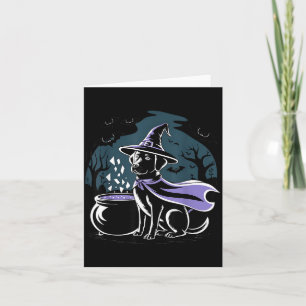 Cartão Labrador Retriever Preto Witchy Assustador de Hall