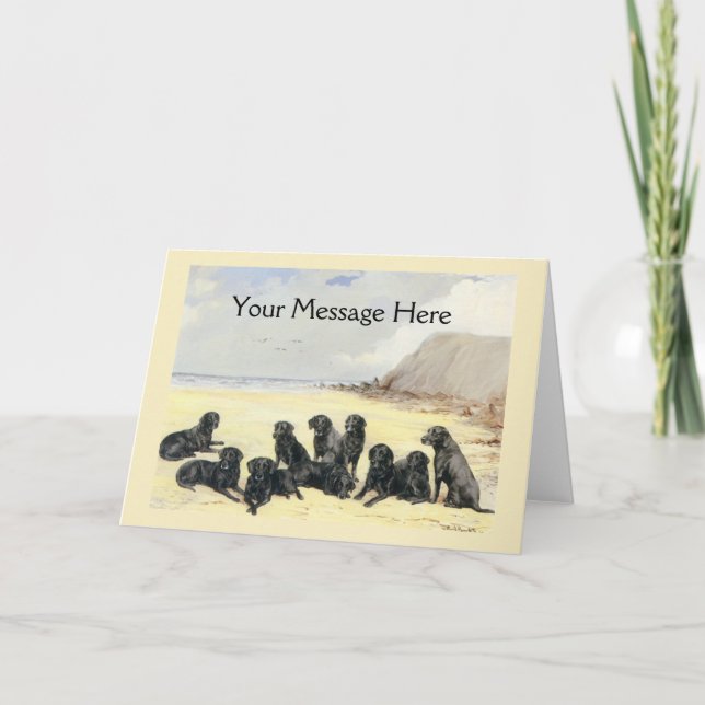 Cartão Labrador Retrievers On The Beach Greeting Card (Frente)