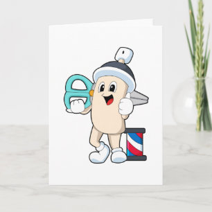 Cartão Laca como cabeleireiro com tesoura