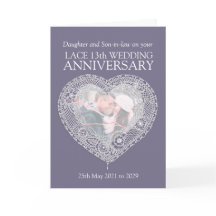 Lace 13th wedding anniversary photo card