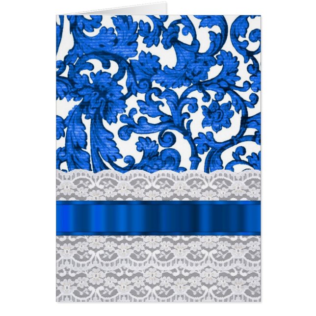 Cartão Lace azul e branco (Frente)