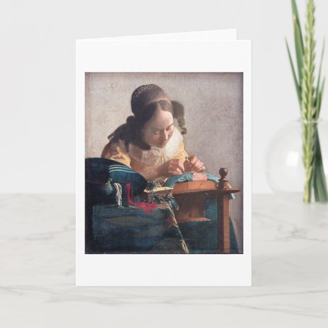 Cartão Lacemaker, Johannes Vermeer, 1669-1670 (Frente)
