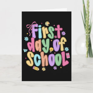 Cartão Laço de Primeiro Dia de Aula Coquette Preppy Ck pa