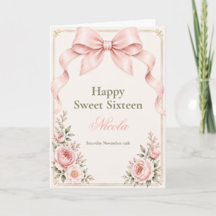 Cartão Laço Floral Coquete Sweet Sixteen